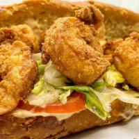 Shrimp Po'Boy  · Fried Shrimp on a sandwich served with lettuce, tomatoes, and chipotle mayo.