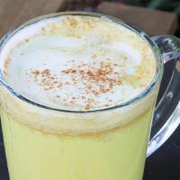 Golden Milk Latte / Hot 12Oz - Ice 16Oz · Organic ground turmeric powder, Honey ginger, Cinnamon powder, Milk choice