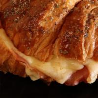 Ham & Cheese Croissant · Swiss cheese, Virginia ham, dijon mustard, poppy seed, croissant