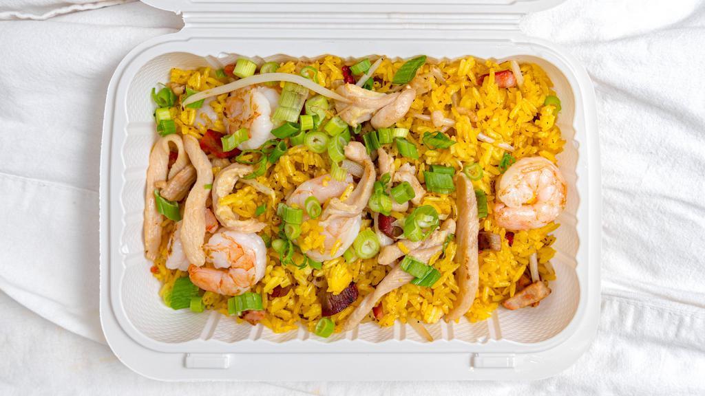 Young Chow Fried Rice · Fried Rice with Roast Pork, Chicken & Shrimp.