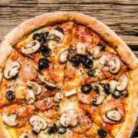 Zero Gluten Mushroom & Pepperoni Madness Pizza · 10-inch Pizza, served on a Gluten-Free crust, with a homemade tomato sauce and cheese, toppe...