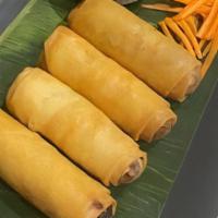 Poh Pia Sai Moon (Crispy Pork Spring Roll) · Deep-fried spring roll stuffed with vegetable, vermicelli noodles, ground pork.