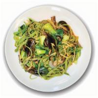 홍합 볶음면 Stir-Fried Mussels For 2 People · Stir-fried noodles, mussels, and baby bok-choy in spicy brown sauce.