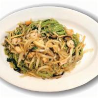 해물 초면 Seafood Chomyeon For 2 People · Stir-fried noodles, mixed seafood, and vegetables in a mild sauce.