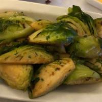 Sautéed Garlic Brussels Sprouts · 