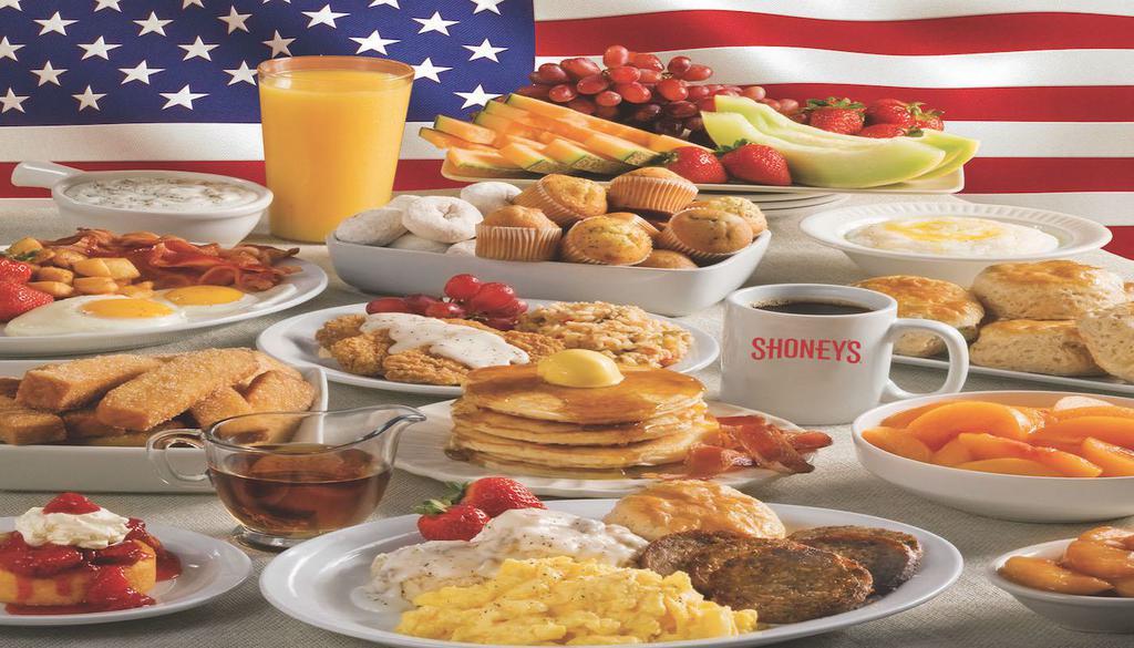 Shoney's Restaurant · Sandwiches · Convenience · Takeout · Chicken · Breakfast · Vegetarian · Fast Food · Food & Drink · Japanese · Salad · American · Burgers · Lunch · Desserts · Comfort Food · Coffee