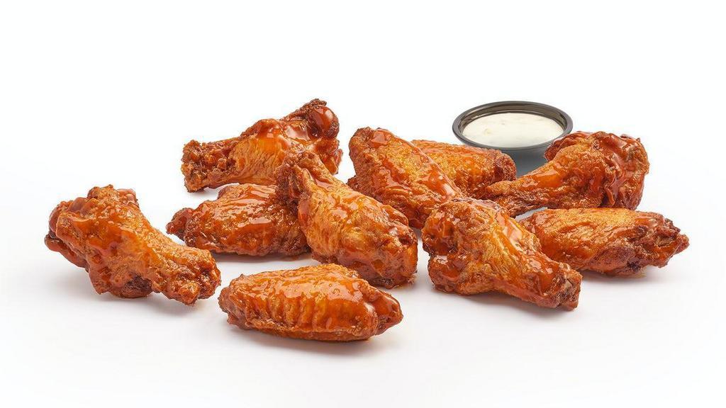 10 Wings · Choose Garlic Parmesan, Red Chili Rub, Bangin', Chipotle BBQ, Jalapeño Lime, or Habanero & Agave Glaze. Served with ranch. 1,520-2,160 CAL