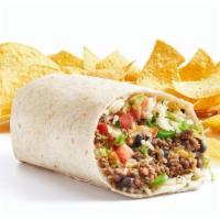 Tijuana Burrito · Flour or wheat tortilla, cilantro lime rice, refried or black beans. Served with a side of c...