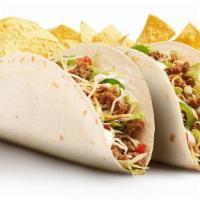 Dos Tacos · Hard corn, soft flour or wheat tortilla, and choice of 1 filling and toppings. Served Tijuan...