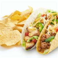 Megajuana Dos Tacos Mix And Match · Double meat and double cheese in a hard corn, soft flour or wheat tortilla, and choice of 1-...