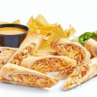 Flautas · Two lightly fried flour or wheat tortillas and choice of filling and toppings. Served with s...