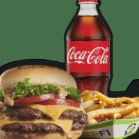 Trifi Meal · 1 BurgerFi Cheeseburger, Regular Fresh-Cut Fries and 1 bottled beverage