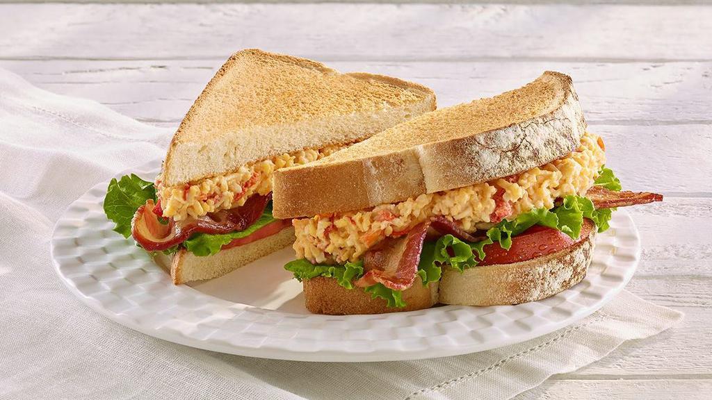 Pimento Cheese Blt · Includes your choice of any Fresh Side, Scoop, or Cup of Soup. Served with bacon, lettuce & tomato on your choice of flaky croissant, traditional white or wheatberry bread.
