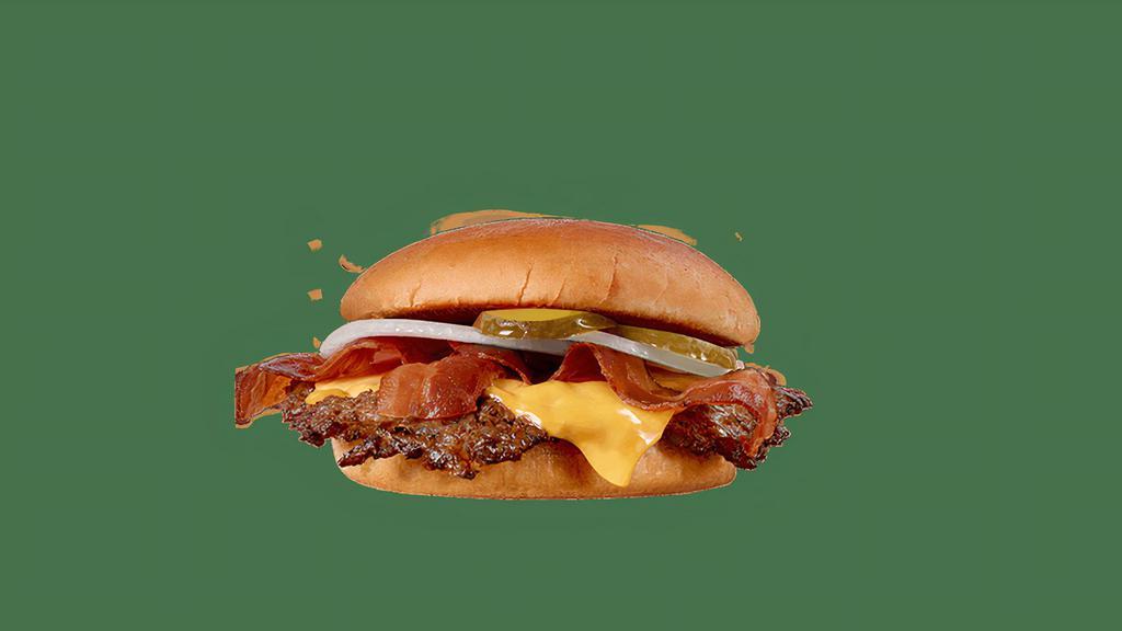 Bacon 'N Cheese Single Steakburger  · Bacon and American cheese with a choice to add ketchup, pickle, onion, lettuce, tomato, mustard and mayo