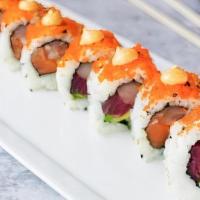 Whole Foods Roll · Hamachi, tuna, salmon, avocado, spicy mayo & masago