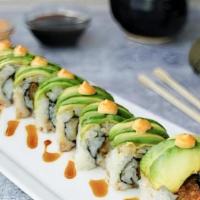 Dragon Roll · Shrimp tempura, avocado, spicy mayo & eel sauce
