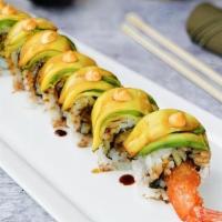 Budda-Cane Roll · Shrimp tempura, avocado, mango, spicy mayo & sugarcane soy