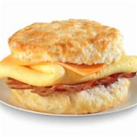 Bacon, Egg & Cheese Biscuit · Fluffy egg, hardwood-smoked bacon and American cheese on a made-from-scratch buttermilk bisc...