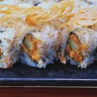 Spicy Tuna · Spicy. Eight pieces. Cucumber and lotus roots crisp.