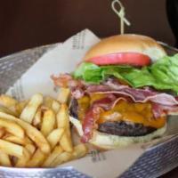 Brewski Burger · lettuce, tomato, bacon, mushrooms and choice of cheddar, american or swiss cheese