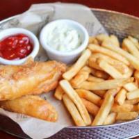 Fish And Chips · Vienna Red™ Lager battered haddock, fries, remoulade sauce