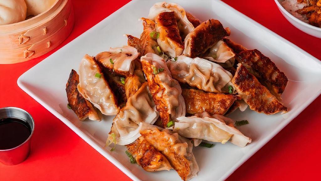 30 Pack Potstickers · Pan-Seared with your choice of Green Vegetable or Ginger Chicken.