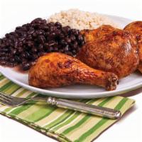 1/2 Fire Grilled Chicken - With Rice & Beans · For big appetites, this dish doubles up the delicious offering with 1/2 of a grilled chicken.