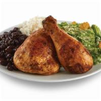 1/4 Fire Grilled Chicken - With Rice And Beans And 1 Additional Side · Fresh marinated in citrus juices and spices for 24 hours, then fire grilled to perfection.