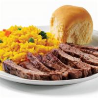 Churrasco Steak - With 1 Side · Tender USDA Choice Churrasco Steak seasoned & grilled to perfection for rich flavor, served ...
