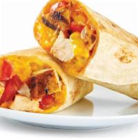 Quesadilla Wrap · Grilled chicken breast, melted cheddar jack cheese, freshly chopped tomatoes and a tangy chi...