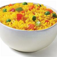 Yellow Rice & Vegetables · Fluffy and moist long-grain rice with special seasonings and crunchy garden vegetables.