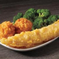 Kid'S Batter Dipped Fish Meal · One piece of our famous batter dipped fish served with a choice of side, drink, and 3D Fun P...