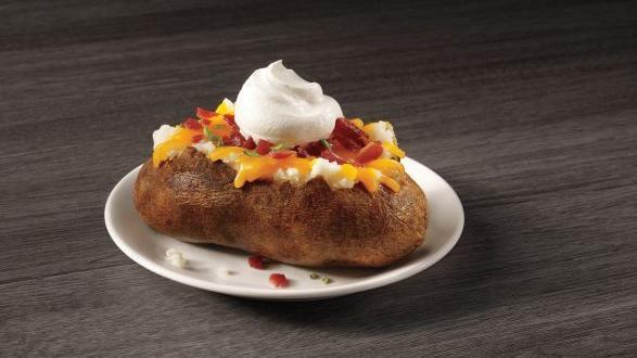 Loaded Baked Potato · A perfectly baked potato, loaded with cheese and bacon.