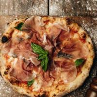 Parma Pizza
 · Hand crush tomato, mozzarella, prosciutto di parma, fresh basil, and Evoo.