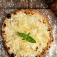 4 Formaggi Pizza
 · Mozzarella, pecorino, gorgonzola and  parmesan.