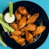 Wings · Sauces (from mild to hottest): BBQ, Cluck’s Original, Sweet Chili, Sriracha, HOLY CLUCK!
