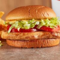 Grilled Chicken Sandwich Meal · Not living the fried life? Try this favorite with grilled chicken, ranch, tomatoes, and cris...