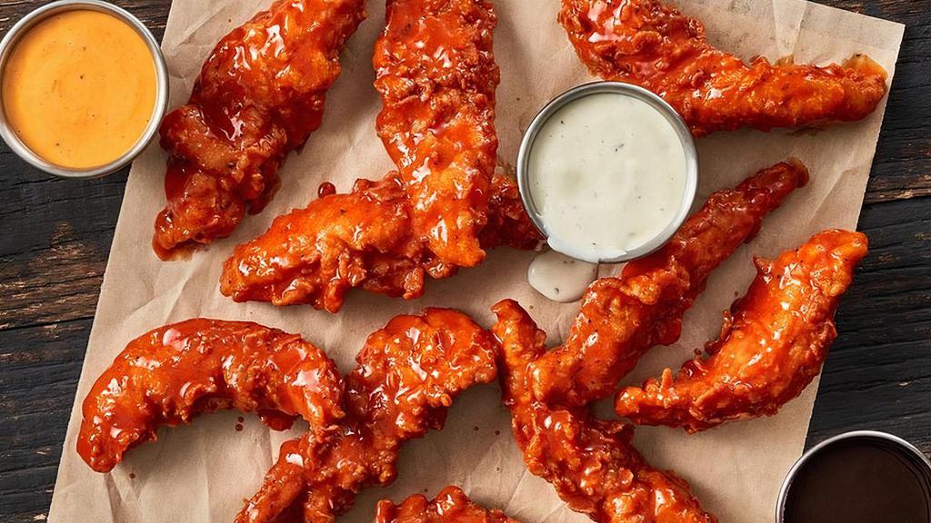 Buffalo Chicken Fingerz™ - 5 · Cooked to perfection, tossed in the sauce of your choice and served with Ranch Sauce. Because we knew you'd love it. (690-820 Cal)
