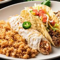 Create Your Own Lunch Combo · Pick any two. Served with Mexican rice and choice of beans.