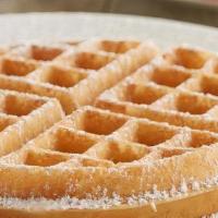 Belgian Waffle · Light and golden waffle topped with powdered sugar