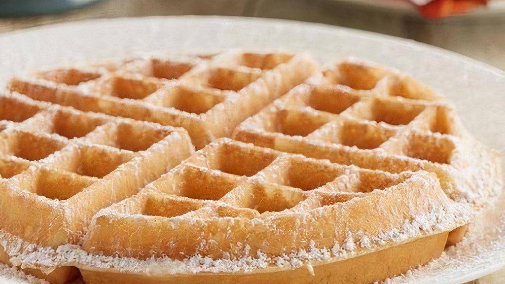 Belgian Waffle · Light and golden waffle topped with powdered sugar