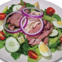 3 Meat Salad · Hearty meets healthy in this meat lovers salad featuring a bed of cool, crisp lettuce, tomat...