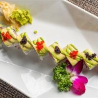 Yulee Roll · Raw. Salmon, tuna, yellowtail, cucumber topped with avocado & tobiko. Consuming raw or under...