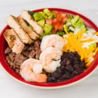 Perryville Bowl · Grilled house steak, grilled chicken, and shrimp with your choice of base and toppings. Make...