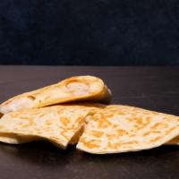 Cheesy Quesadilla · Classic simple cheesy quesadilla with side sour cream and salsa onside.