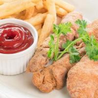 Chicken Fingers · Served with white rice, black beans and sweet plantains or french fries.