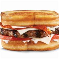 Frisco Angus Burger · Charbroiled Third Pound 100% black angus beef patty, crispy bacon, melted Swiss cheese, toma...