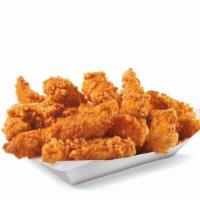 10 Piece - Hand-Breaded Chicken Tenders™ Box · Premium, all-white meat chicken, hand dipped in buttermilk, lightly breaded and fried to a g...