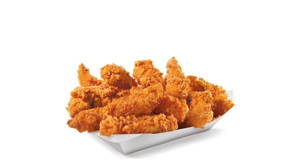 10 Piece - Hand-Breaded Chicken Tenders™ Box · Premium, all-white meat chicken, hand dipped in buttermilk, lightly breaded and fried to a golden brown. Served with a choice of dipping sauce.