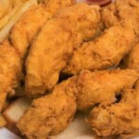 Large Chicken Tender · 6 Hand-breaded tenders, coleslaw and our signature fries.